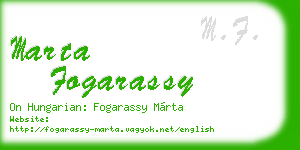 marta fogarassy business card